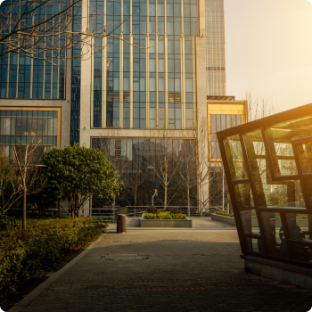 Finished modern office building ready for occupancy